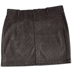 Mini Skirt New Size 14 W Classic Brown Tan Herringbone Liverpool Soft Short Nwt